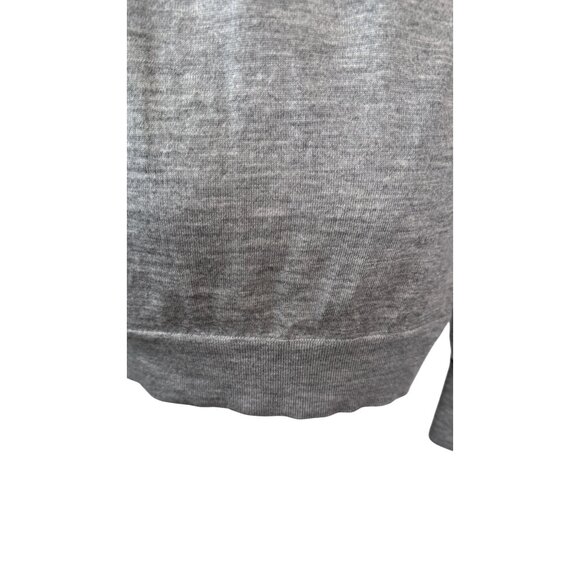 Banana Republic Small Gray Merino Wool Sweater Red Lip Detail - Picture 10 of 12